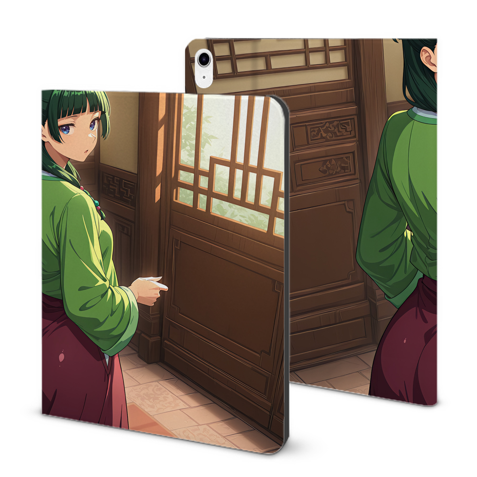 （画像用） 薬屋のひとりごと The Apothecary Diaries IPad ケース ブック型 PUレザー TPU 耐衝撃 軽量 薄型 ペン収納なし 全面保護 IPad 各モデル対応